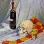 Skull Scarf Wine - feature